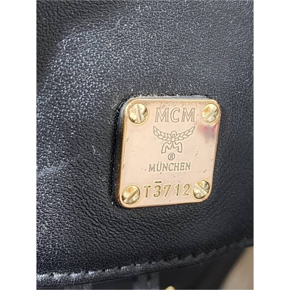 Authentic MCM Visetos Leather Drawstring Backpack Black - Picture 5 of 13